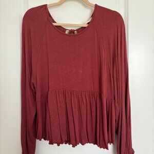 Altar'd State Long Sleeve Double Tie Back blouse, Size Large